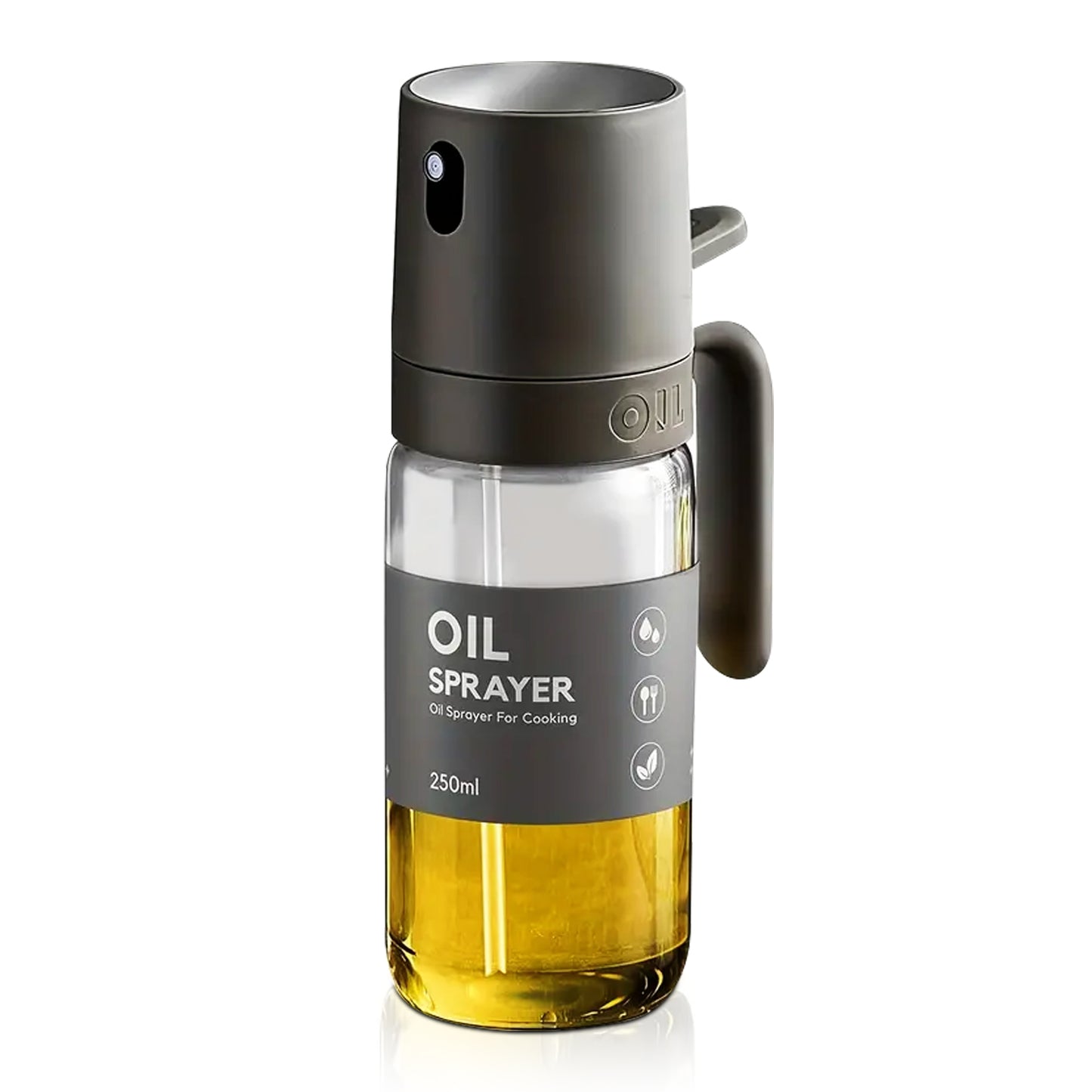 VuseOne Oil Sprayer for Cooking Borosilicate Glass 250ml Leakproof Refillable for Healthy Cooking, Salad Dressing, Grilling