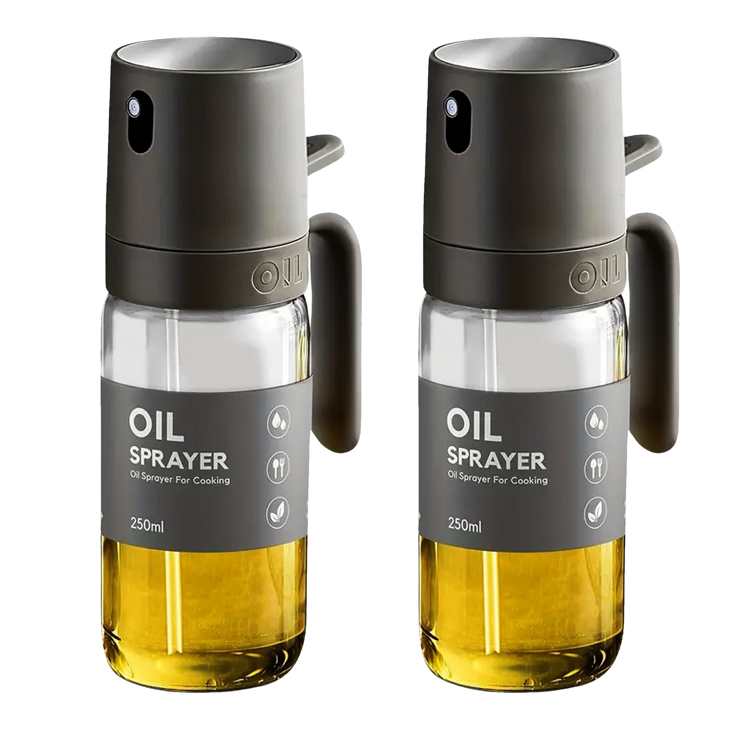 VuseOne Oil Sprayer for Cooking Borosilicate Glass 250ml Leakproof Refillable for Healthy Cooking, Salad Dressing, Grilling